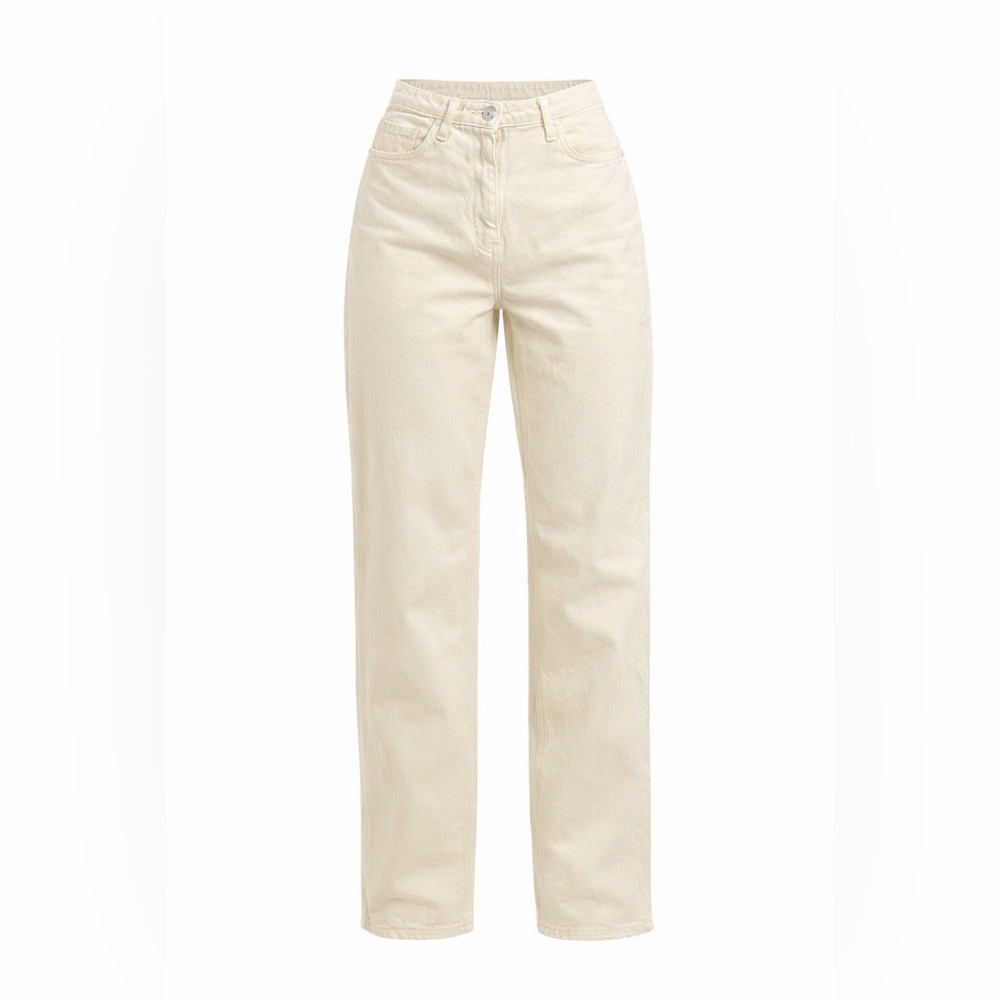 Wilfred cream straight leg jeans, size 2